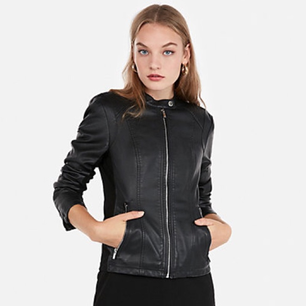 Express (Minus The) Leather Double Peplum Jacket